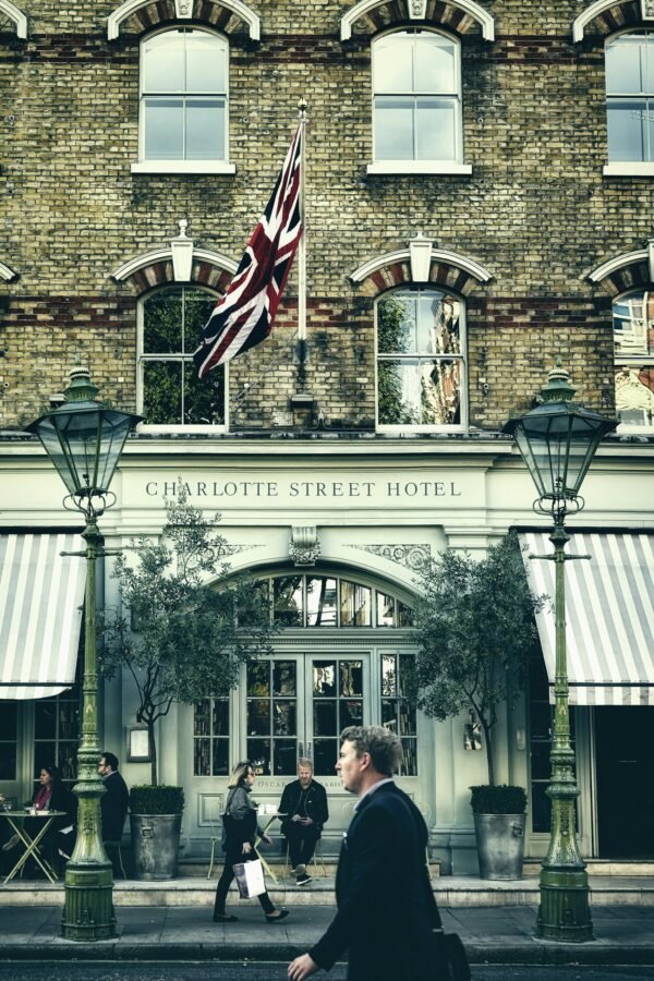 man sitting in front of Charlotte Street hotel