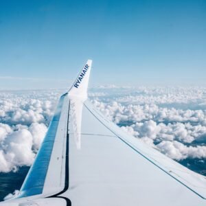 the wing of an airplane